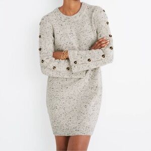 Madewell Donegal Button Sleeve Sweater Dress large